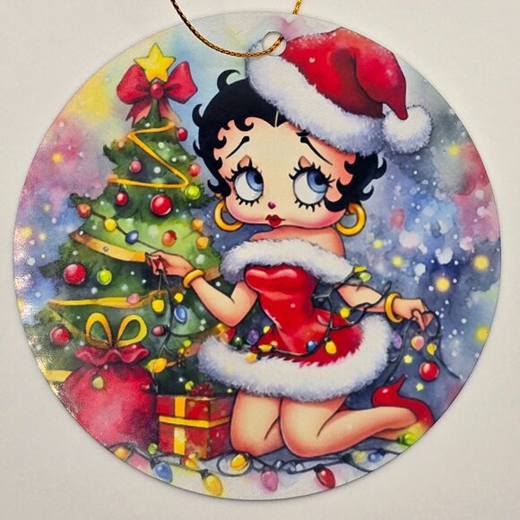 Betty Boop Christmas Metal Ornament - Picture 1 of 1
